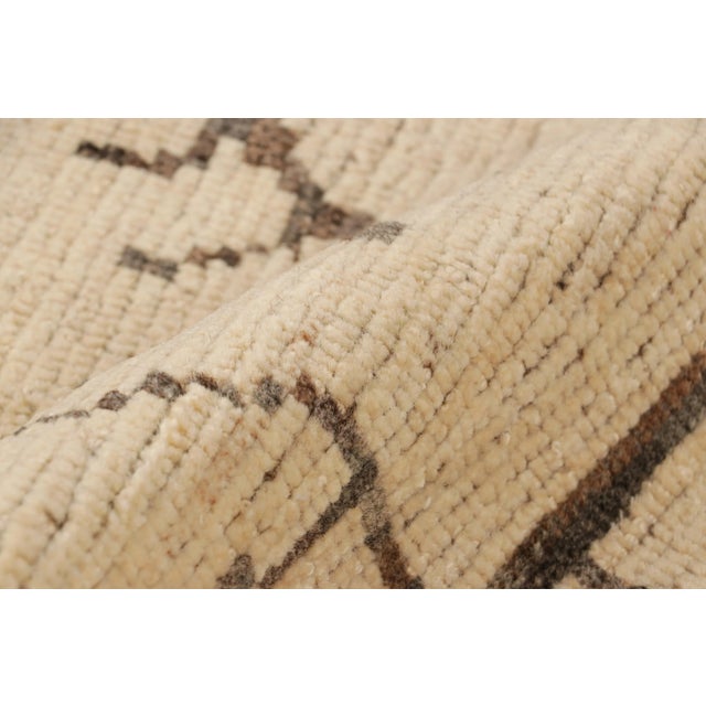 Rug & Kilim’s Modern Classics Rug in Beige With Brown Geometric Patterns For Sale In New York - Image 6 of 7