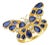 Nina Zhou Butterfly Sapphire Diamond Cocktail Ring in 14k Yellow Gold, size 7 For Sale
