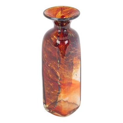 Orange Art Glass Vase by Michael Harris for Mdina Maltese For Sale - Image 8 of 8