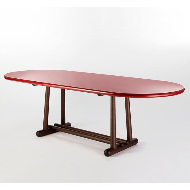 Belenus dining table by gisbert pöppler dimensions: d 240 x w 101 x h 73 cm materials: high gloss lacquered wood, smoked...