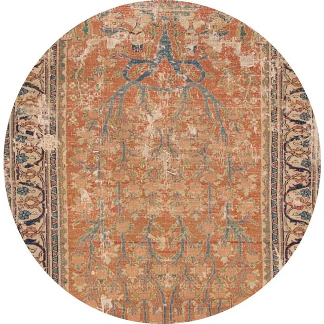 Early-20th Century Distressed Rust/Teal Persian Tabriz Rug, 3.05x5.02 For Sale In New York - Image 6 of 7