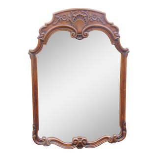 French Style Carved Oak Mirror For Sale