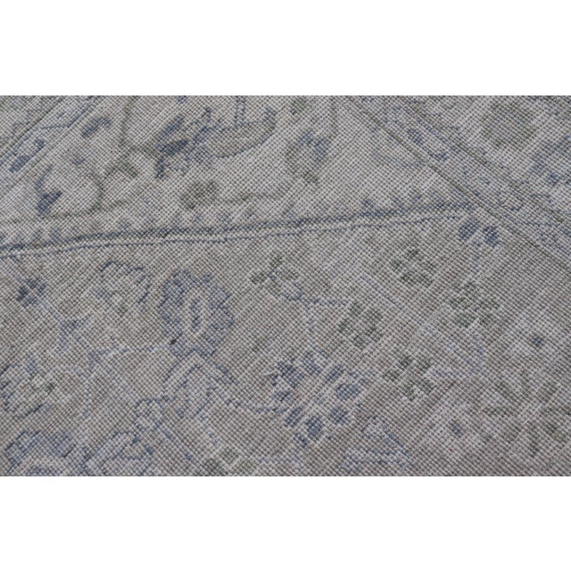 Oushak Gallery Runner With Soft Gray Base and Subtle Blue and Sage 4'2 X 13'8 For Sale - Image 11 of 11