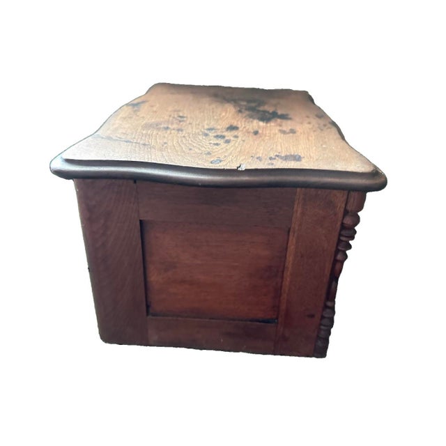Antique Late 19th Century Rustic Wood Victorian Table Top Storage Box For Sale - Image 4 of 11
