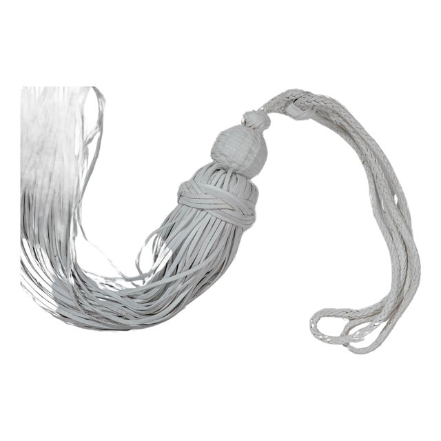 Moroccan Leather Choucha Tassel - White For Sale
