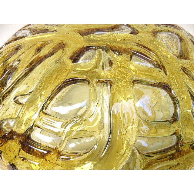 Ceiling Light Ellipse in Amber Colors-Colorless Glass & Brass from Doria Leuchten, 1970s For Sale - Image 10 of 18
