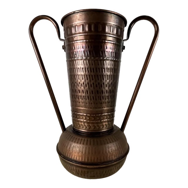 Italian Copper Umbrella Stand, 1970 For Sale