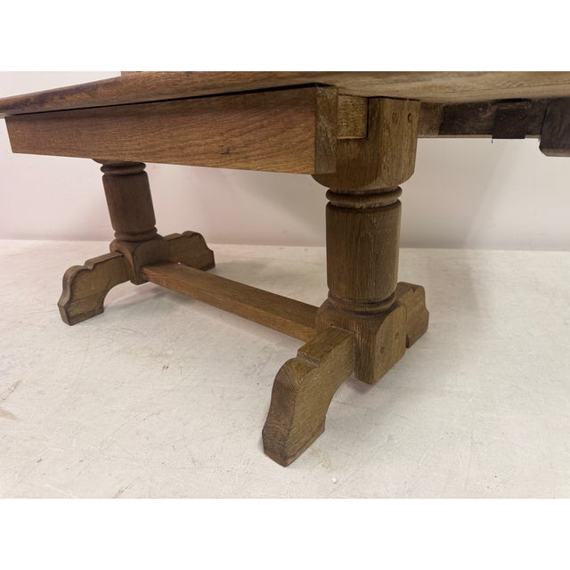 Vintage Belgian Oak Bench by De Puydt, 1960s For Sale - Image 13 of 15