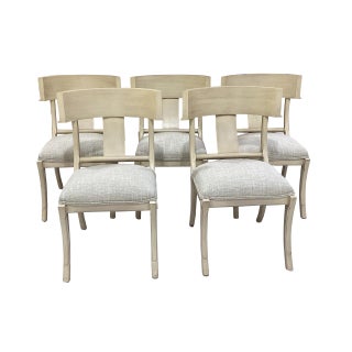 Late 20th Century Set of 5 Kreiss Klismos Chairs Newly Upholstered in Performance Upholstery For Sale