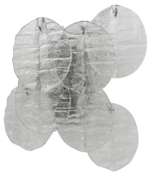 Blatt Ice Glass Disc Sconce by J. T. Kalmar for Kalmar, Austria, 1960s