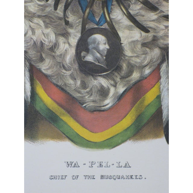 Late 20th Century Prints Native American Wa-Pel-La Musquakees Chief Kish-Ke-Kosh Fox Brave. "The History of the Indian Tribes of North America" Reproduction - Set of 2 For Sale - Image 5 of 10