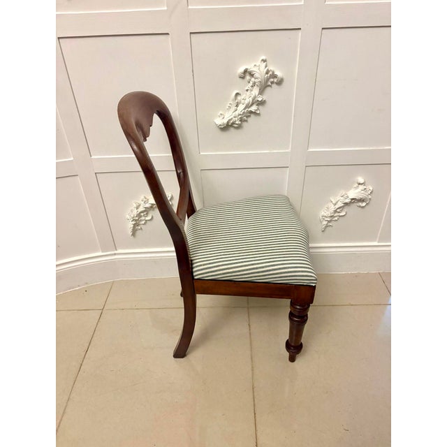 Antique Victorian Mahogany Balloon-Back Dining Chairs, 1880, Set of 4 For Sale - Image 3 of 10