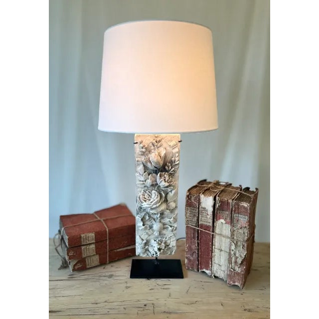 French Provincial Late 19th Century Table Lamp From From Plaster Moulding For Sale - Image 3 of 7