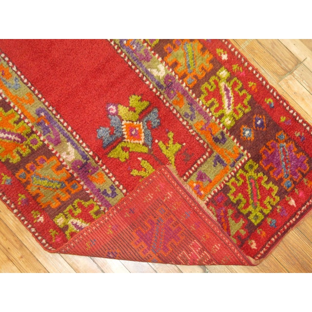 Boho Chic Colorful Vintage Turkish Tulu Runner, 2'11'' X 10'4'' For Sale - Image 3 of 6
