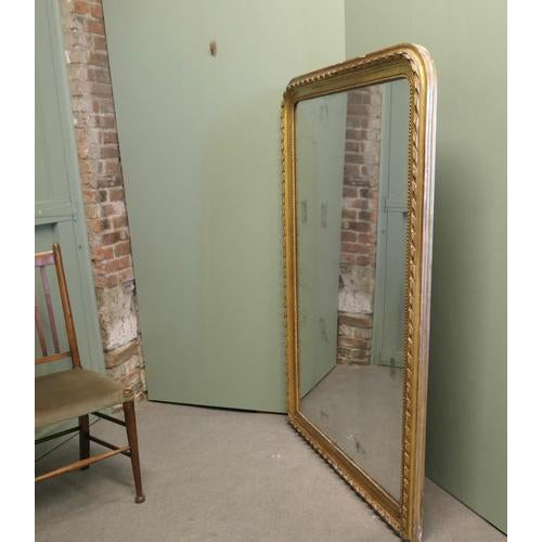 Large Antique French Louis Philippe Gilt Mirror, 1800s For Sale - Image 4 of 8