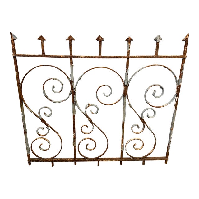 Wrought Iron Painted Gate Panel For Sale