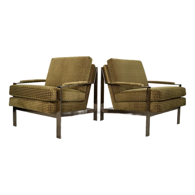 Mid-Century Modern Milo Baughman Style Lounge Chairs - A Pair For Sale
