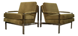 Mid-Century Modern Milo Baughman Style Lounge Chairs - A Pair