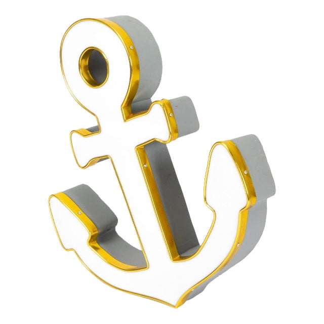 Luminous Anker Sign in White from Berlights | Chairish