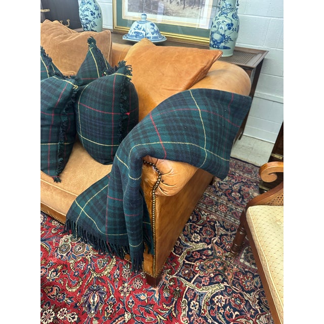 Vintage Ralph Lauren Wool Plaid Blanket This classic Ralph Lauren wool blanket features a rich tartan plaid in deep navy,...