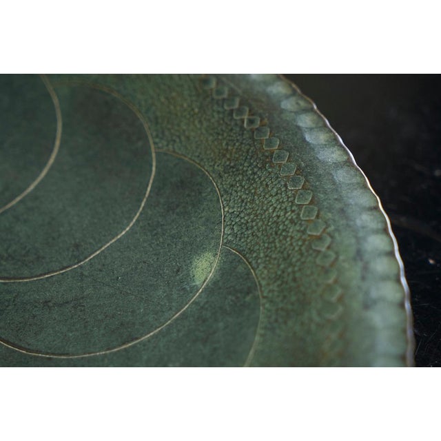 Art Deco Centerpiece Bowl in Verdigris Copper, 1930s For Sale - Image 9 of 12