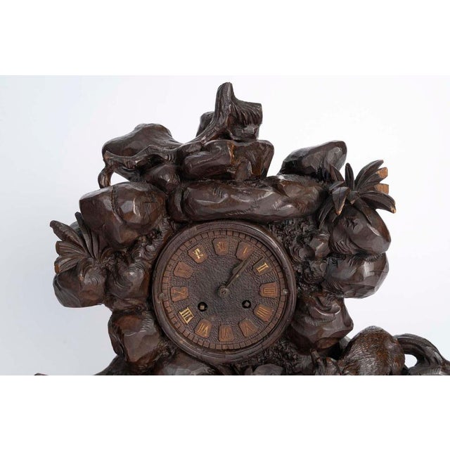 Carved Wooden Mantelclock, 19th Century For Sale - Image 4 of 11