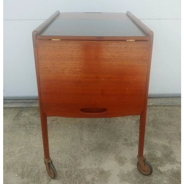 1950s Yngve Ekstrom Swedish Modern Teak Bar Cart For Sale In Jacksonville, FL - Image 6 of 10