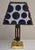 Vintage Square Bimetallic Table Lamp with Fabric Shade, 1980s, in Very Good conditions. Designed 1980 to 1989 European...