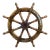 Early 20th century 8 arm ship’s helm (steering wheel) in cast iron, carved mahogany, and oak, piece being sold as found,...