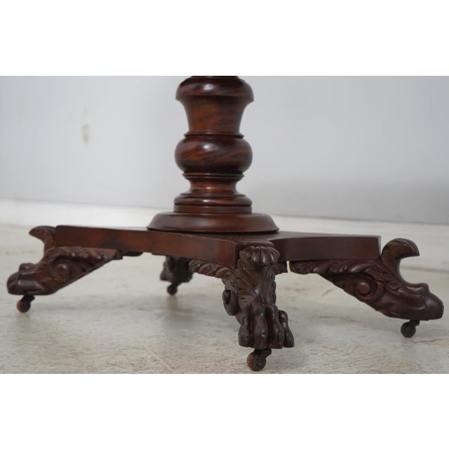 19th Century Antique American Mahogany Empire Style Game Table For Sale - Image 5 of 18