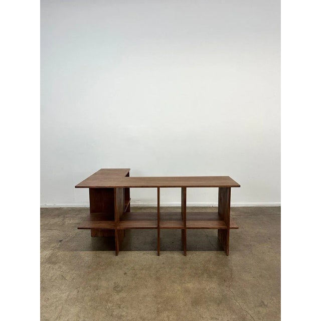 Custom Made Corner Sofa Bookcase in Walnut For Sale - Image 13 of 13