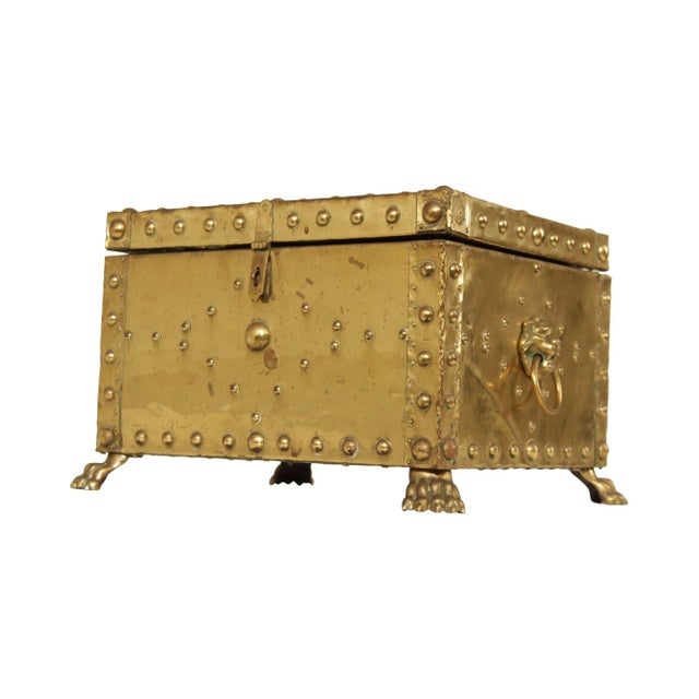 Antique Victorian Brass Fireplace Coal Bin For Sale - Image 13 of 13