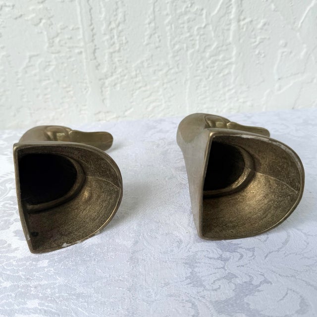 Vintage Mid Century Brass Duck Bookends - A Pair For Sale In West Palm - Image 6 of 6