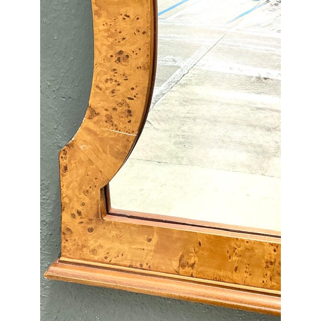 Vintage Burl Wood Marquetry Wall Mirror For Sale - Image 10 of 18