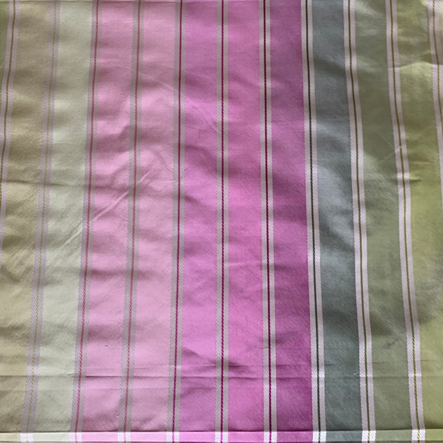 Designers Guild Pink and Green Candy Stripe Silk Fabric 3 Yards Chairish