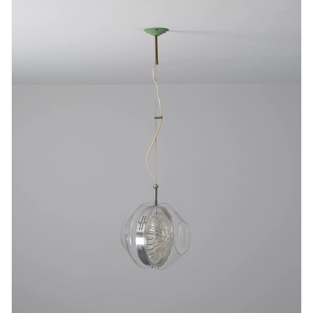 Italian Pendant Lamp in Murano Glass and Brass, 1960s For Sale - Image 10 of 13