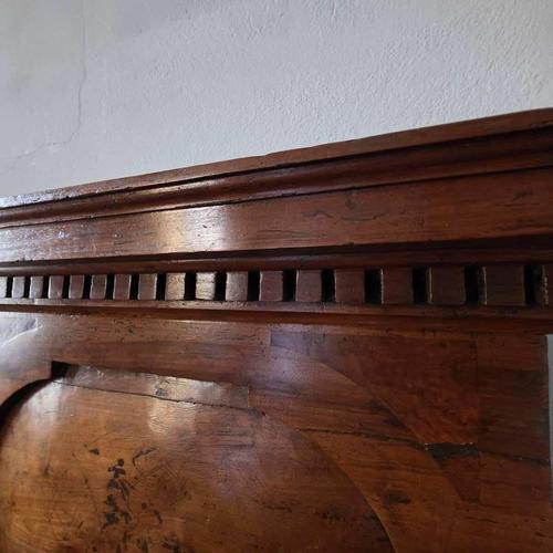 Wood Antique Walnut King Size Bed with Carved Scroll Headboard For Sale - Image 7 of 12