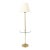 Vintage Laurel Lamp Company Brass and Round Glass Mid Century Modern Lamp Table For Sale