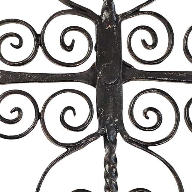Circa 1820 Continental Hand-Forged Wrought Iron Archelle With Three Utensils For Sale - Image 11 of 11