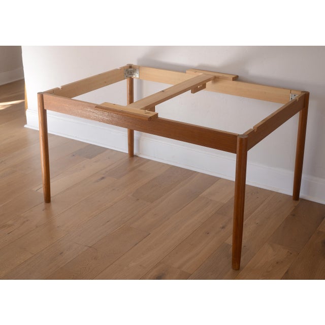 Kurt Ostervig Style Danish Teak Extendable Dining Table With Hidden Leaves For Sale - Image 13 of 13