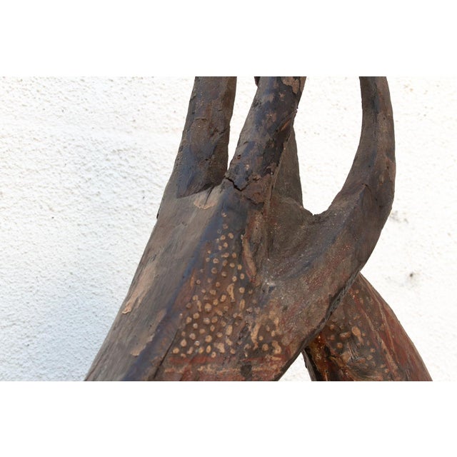Contemporary 51" Grand Antique Bamana Gazelle Headdress For Sale - Image 3 of 9