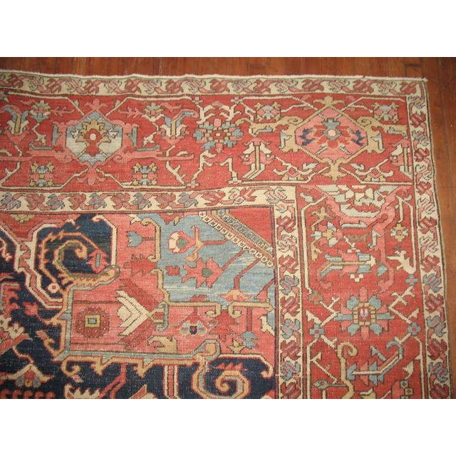 Antique Persian Heriz Serapi Rug For Sale - Image 12 of 18