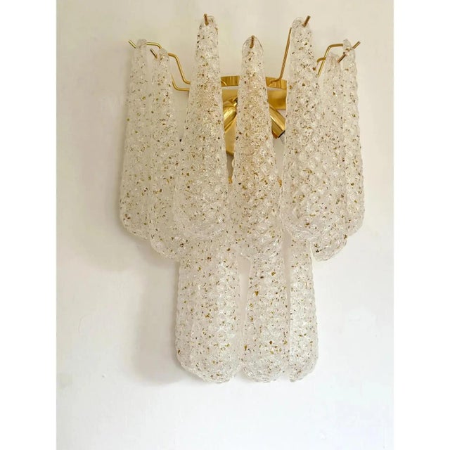 Glass Murano Glass Gold Wall Sconces by Simoeng, Set of 2 For Sale - Image 7 of 10