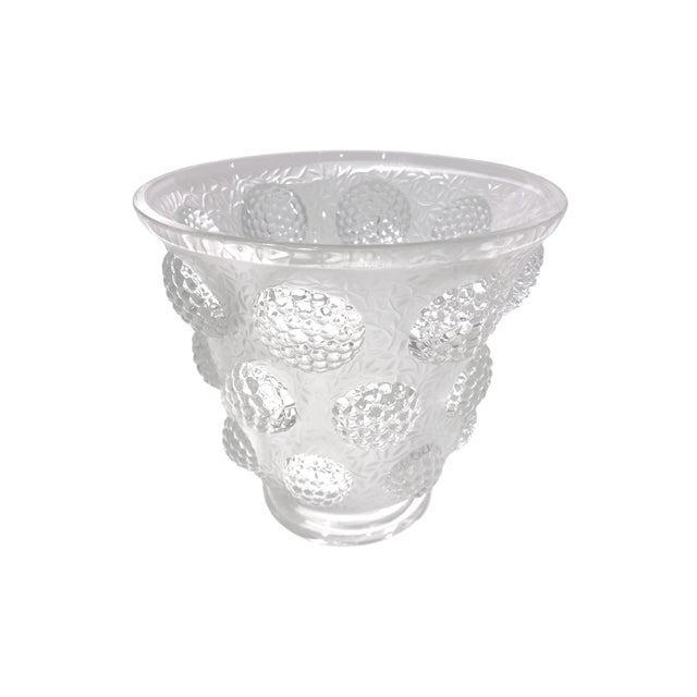 Stunning Verlys "Les Cabochons" French Art Deco Vase Early 20th Century Lalique-Style For Sale - Image 14 of 18