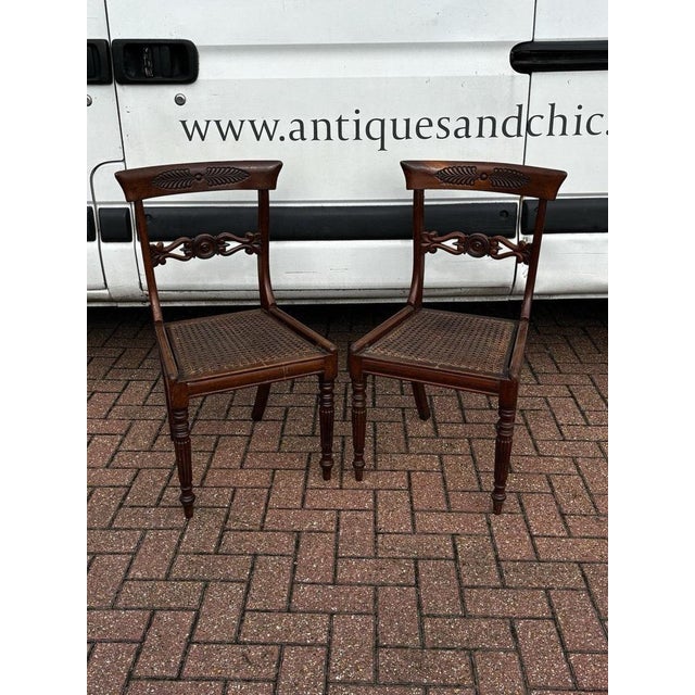 Pair Of Regency Style Side Chairs, Hall Chairs, Library Chairs Strong & Solid Used items so will have signs of use and...