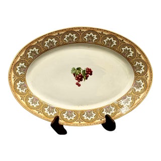 Vintage Large Porcelain Serving Platter Designed by Patrick Frey for Philippe Deshoulières, Part of a Collection Made in Limoges, France. For Sale