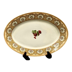 Vintage Large Porcelain Serving Platter Designed by Patrick Frey for Philippe Deshoulières, Part of a Collection Made in Limoges, France.