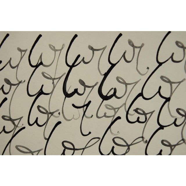 Sabine Ebel, Script Forms, Ciphers, 1960s, Ink on Cardboard For Sale - Image 6 of 8
