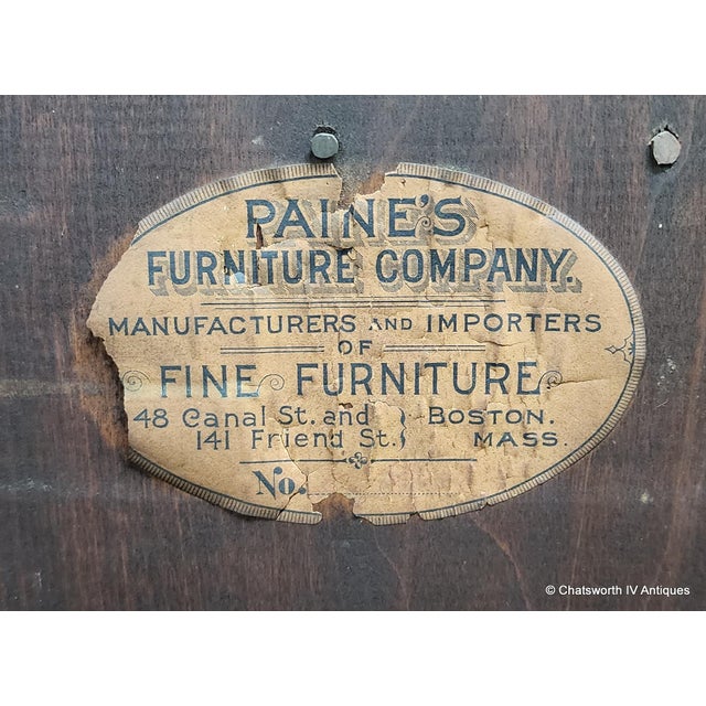 Antique Carved Quartered Oak Paine's Furniture Sliding Glass Door Bookcase C1890-1910 For Sale - Image 17 of 18