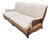 Deconstructed English Roll Arm Solid Wood and Begin Linen Sofa From Retired Restoration Hawrdware Collection For Sale